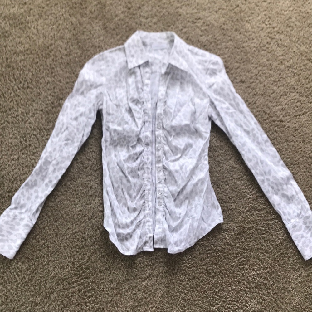 Leopard print New York and company button up